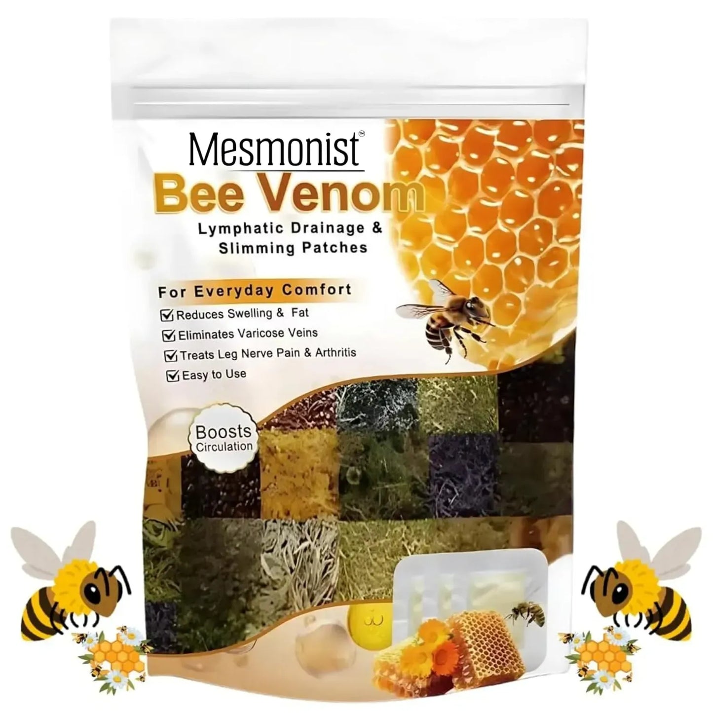 Bee Venom Lymphatic Drainage & Slimming Foot Patches (Buy 10 Get 10 Free)